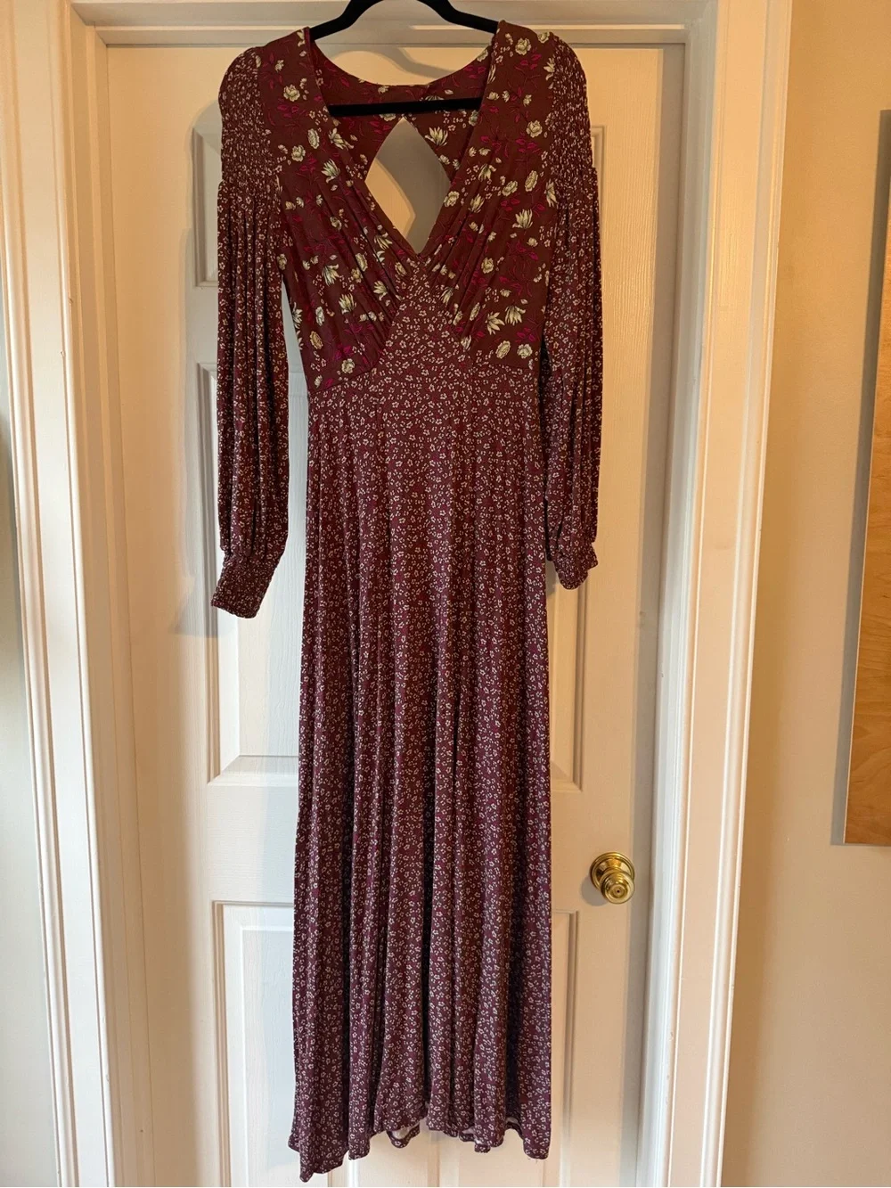 Free People Love Story Maxi Dress in Raisin Combo Purple